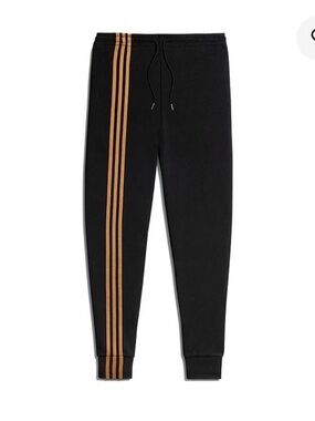Ivy Park adidas Black Jogger Pants with Tan Stripe